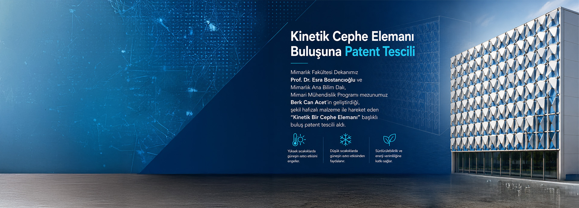 Mimarlık Bölümü'nün Patent Başarısı