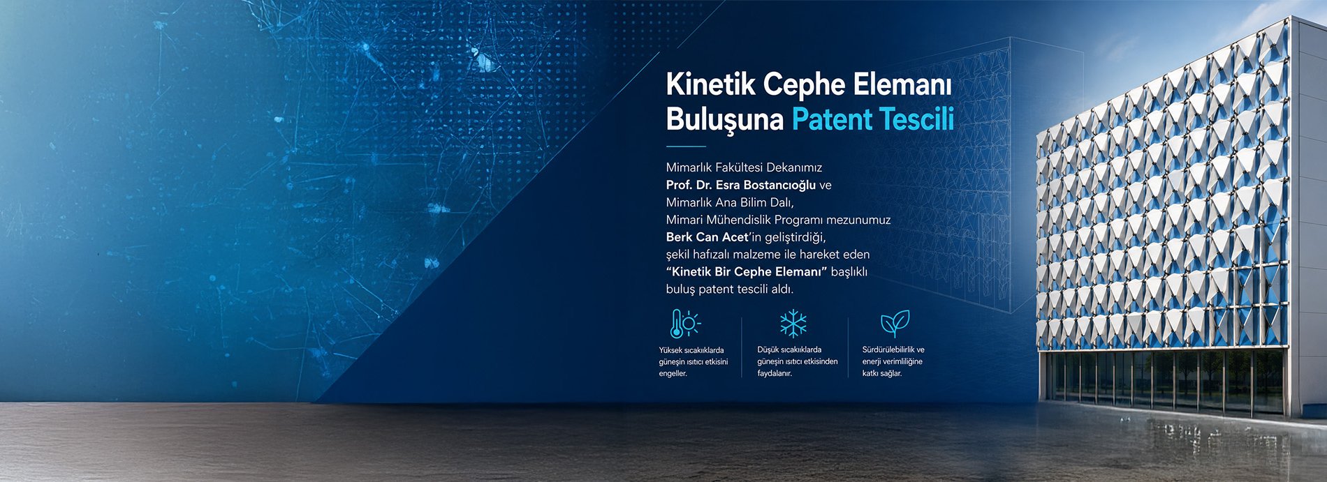 Mimarlık Bölümü'nün Patent Başarısı